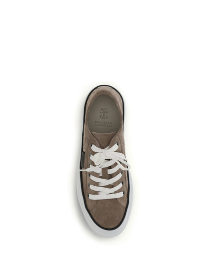 BRUNELLO CUCINELLI Shiny Tab suede Sneakers