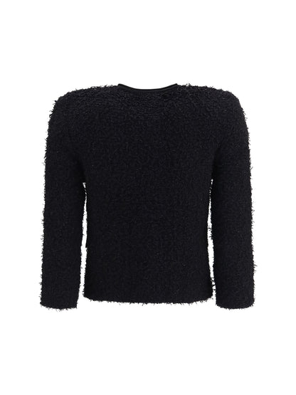 Balmain Double-breasted tweed cropped Jacket with logo buttons - Noir
