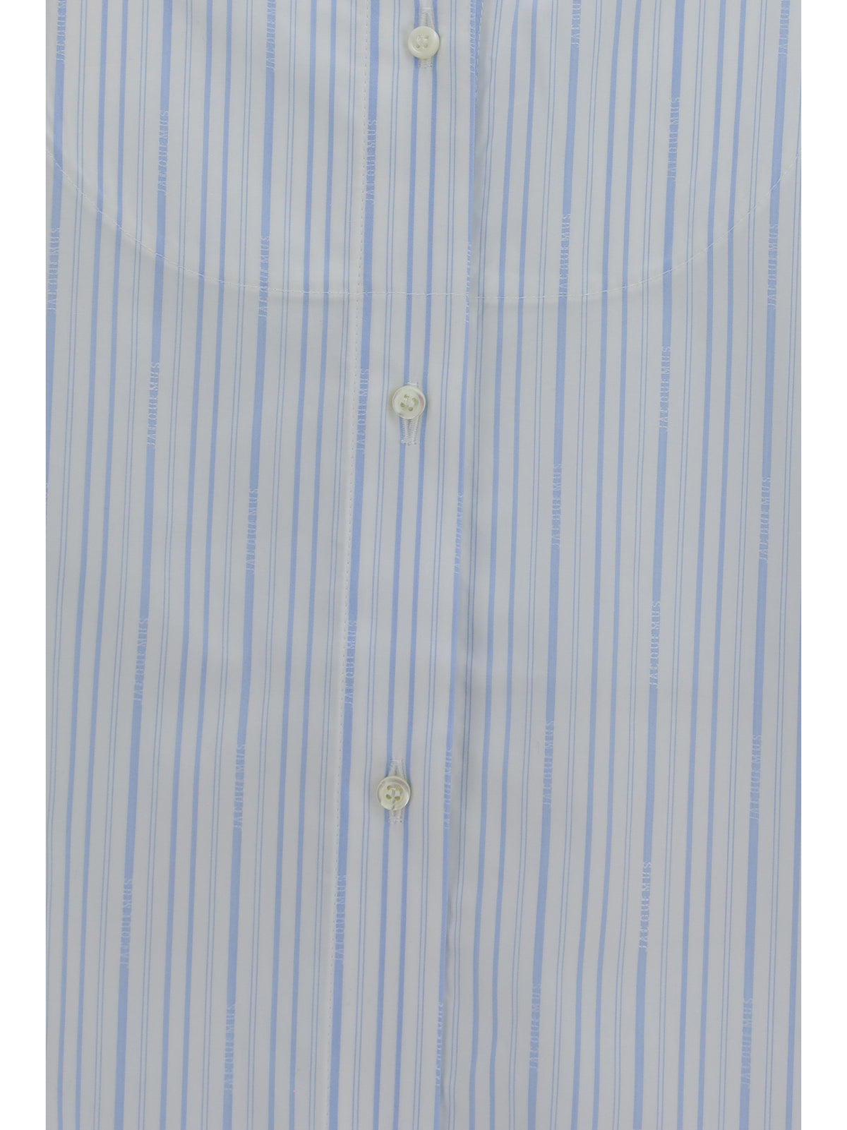 Jacquemus Citta cotton-poplin Shirt - Stripe Logo Light Blue/Wh