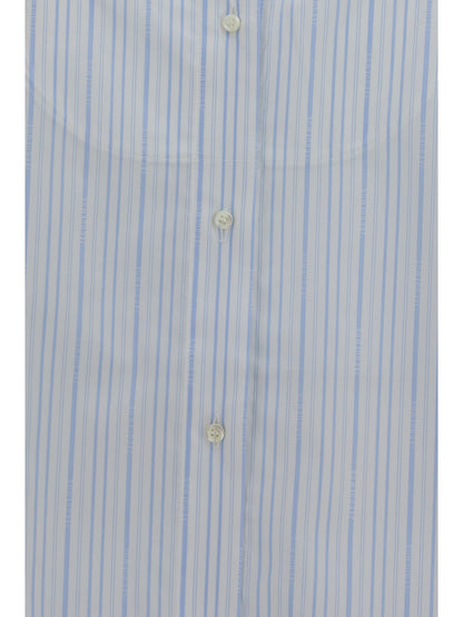 Jacquemus Citta cotton-poplin Shirt - Stripe Logo Light Blue/Wh
