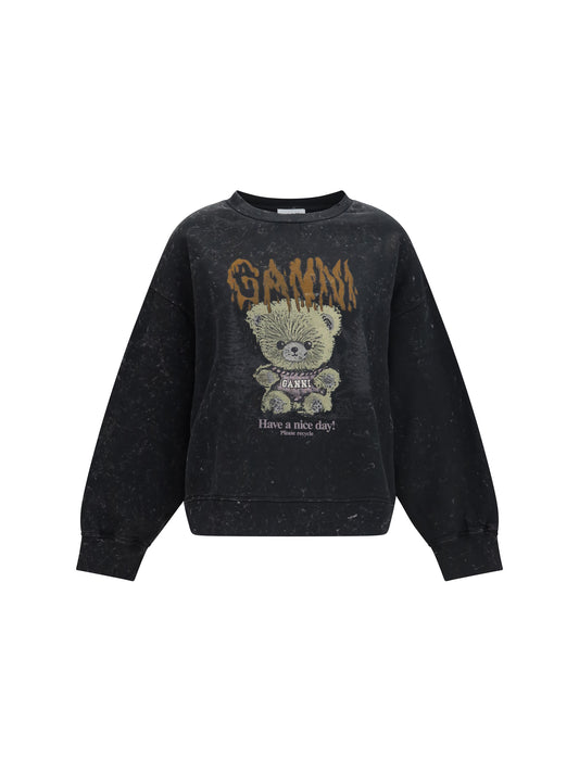 Ganni Isoli Forest Teddy Sweatshirt - Phantom