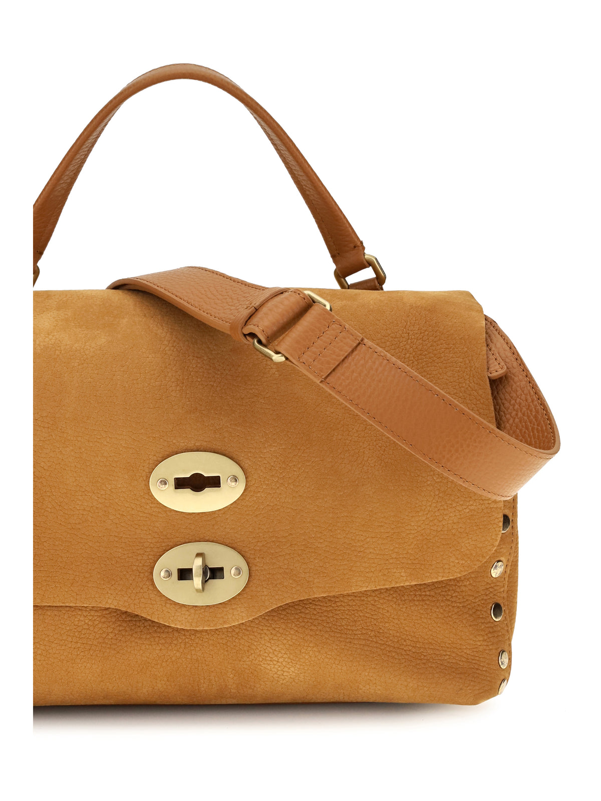Zanellato Postina Jones suede Top Handle Bag - Brown Brandy