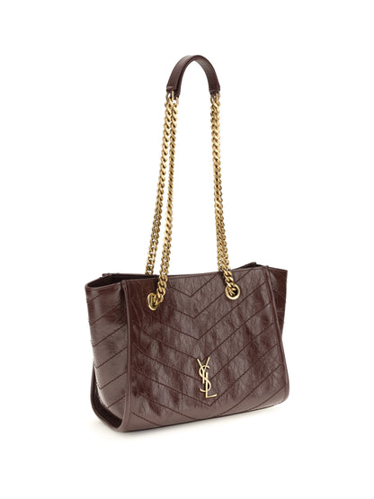 Saint Laurent Small Niki leather Tote Bag - Hot Wine