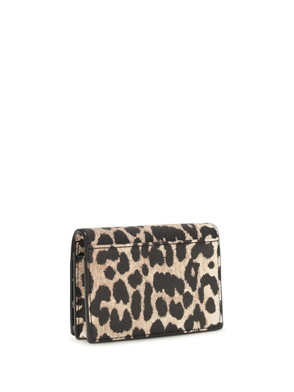 Ganni Bou animal print Card Holder - Almond Milk