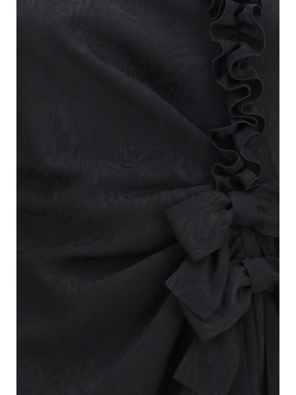 Alessandra Rich Silk jacquard mini Dress with ruffles - Black