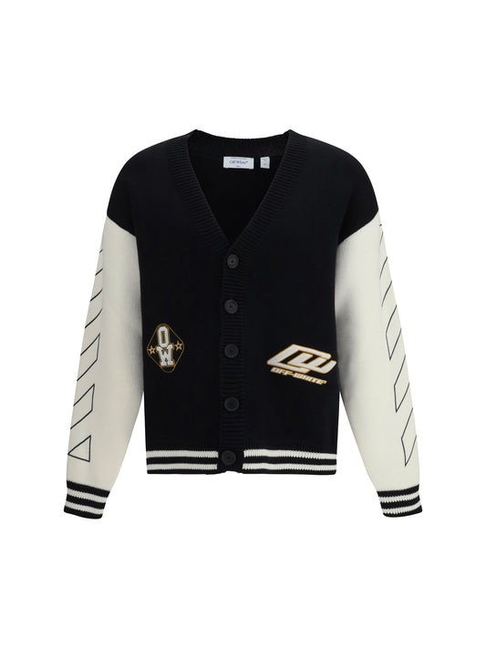 OFF-WHITE Star Logo Diagonal Varsity Cardigan