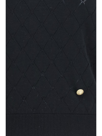 BALMAIN Sleeveless wool crewneck Top