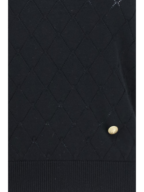 Balmain Sleeveless wool crewneck Top - Noir