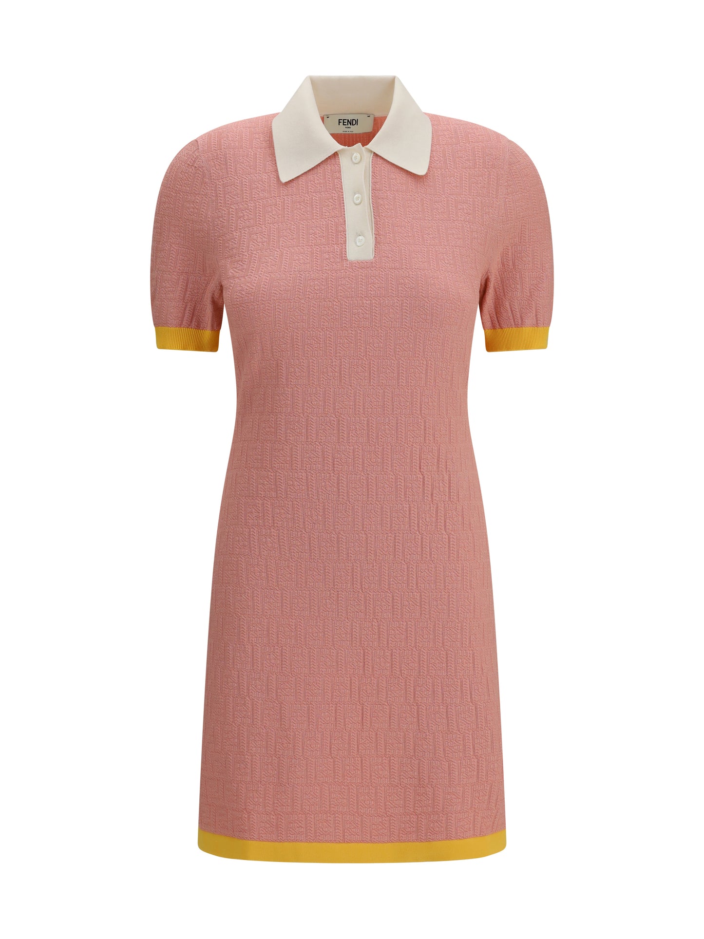 FENDI Short fitted cotton and silk FF Dress