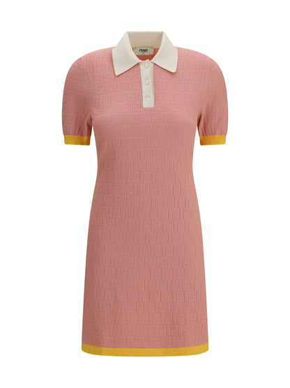 FENDI Short fitted cotton and silk FF Dress