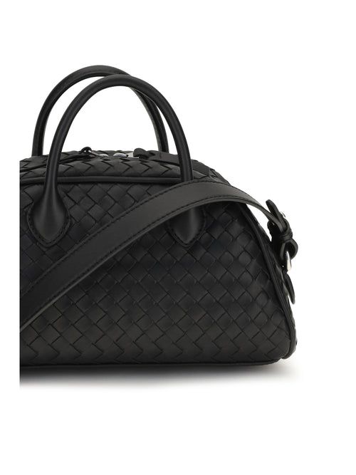 Bottega Veneta Small Intrecciato leather Bauletto Handbag - Black-Silver