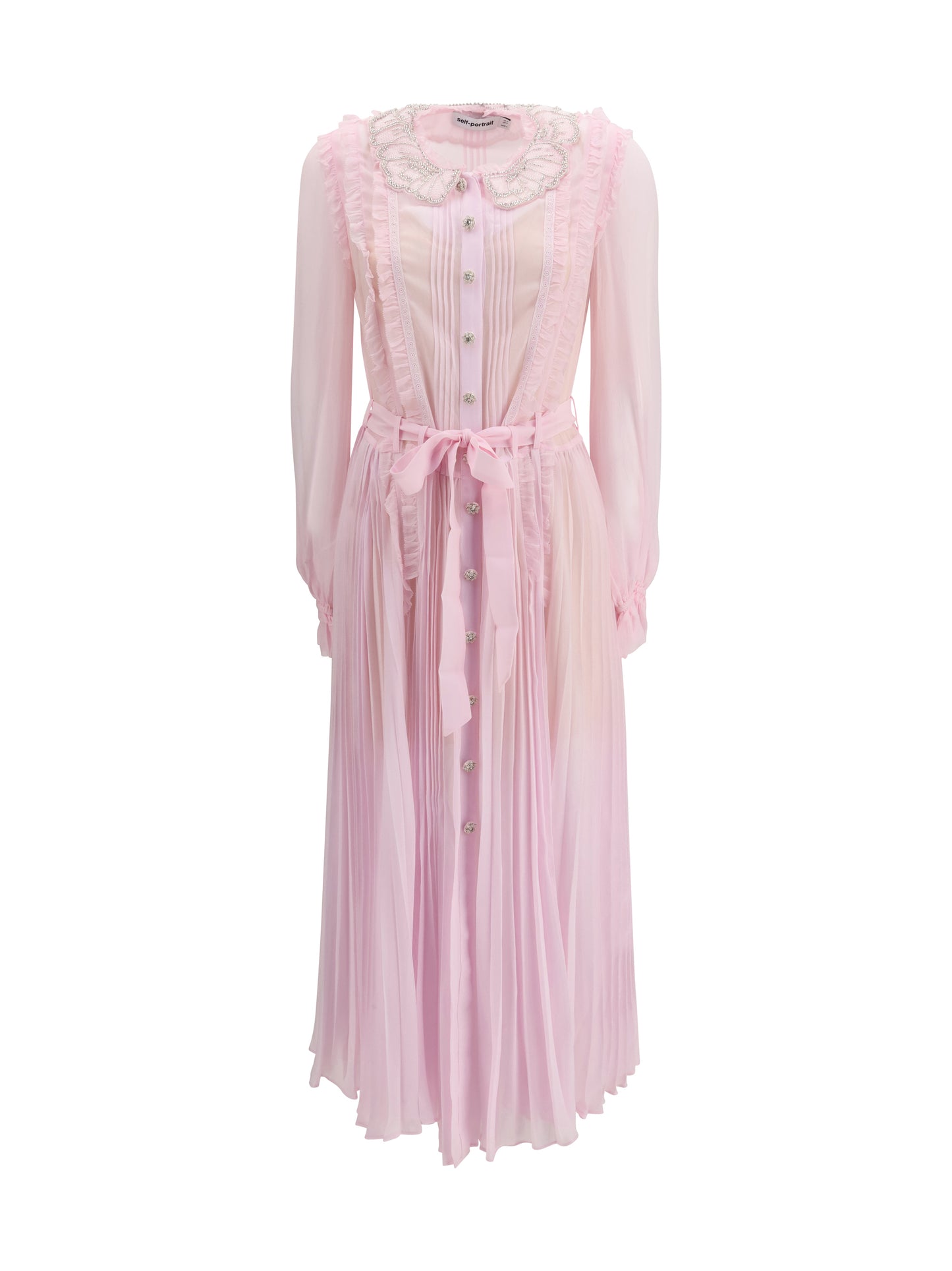 SELF-PORTRAIT Pleated georgette midi Dress