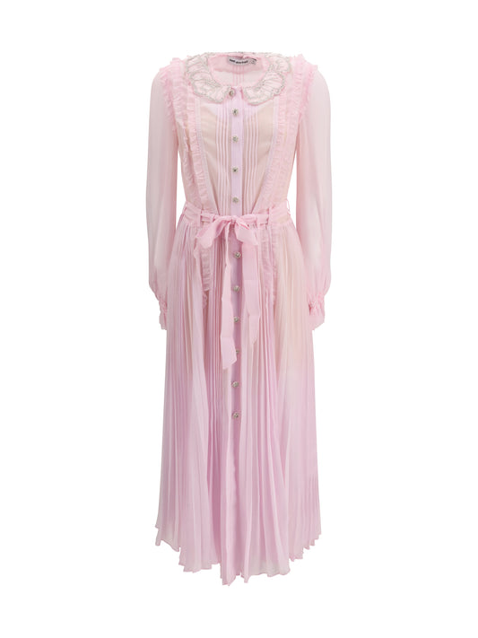 SELF-PORTRAIT Pleated georgette midi Dress