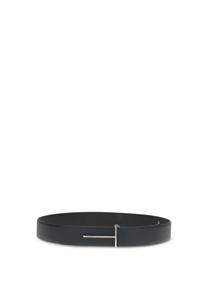 TOM FORD Grain Leather Slim T reversible Belt