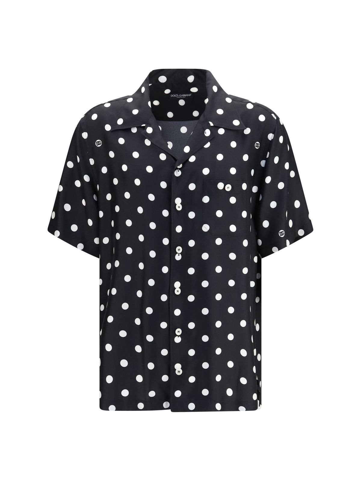 Dolce & Gabbana Polka dot silk twill Shirt - Pois Grande F.Nero