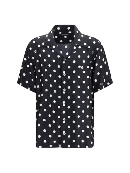 Dolce & Gabbana Polka dot silk twill Shirt - Pois Grande F.Nero