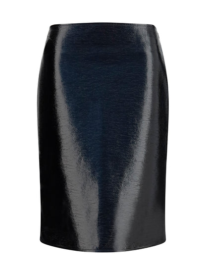 Courrèges Vinyl midi Skirt - Black