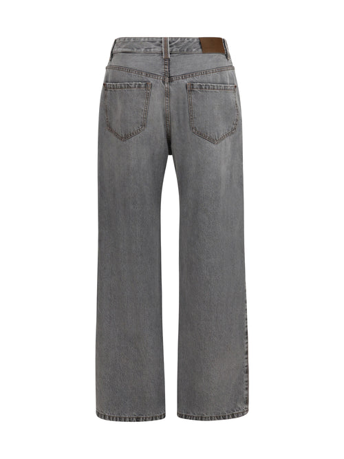 Brunello Cucinelli Wide-leg cotton denim Jeans - Light Grey Denim
