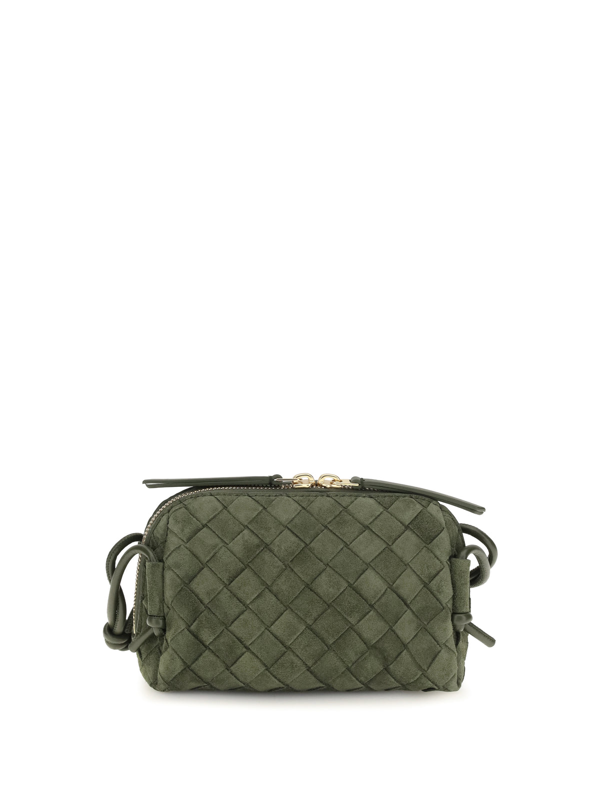 Bottega Veneta Mini Loop Shoulder Bag - Green Tweed-Gold