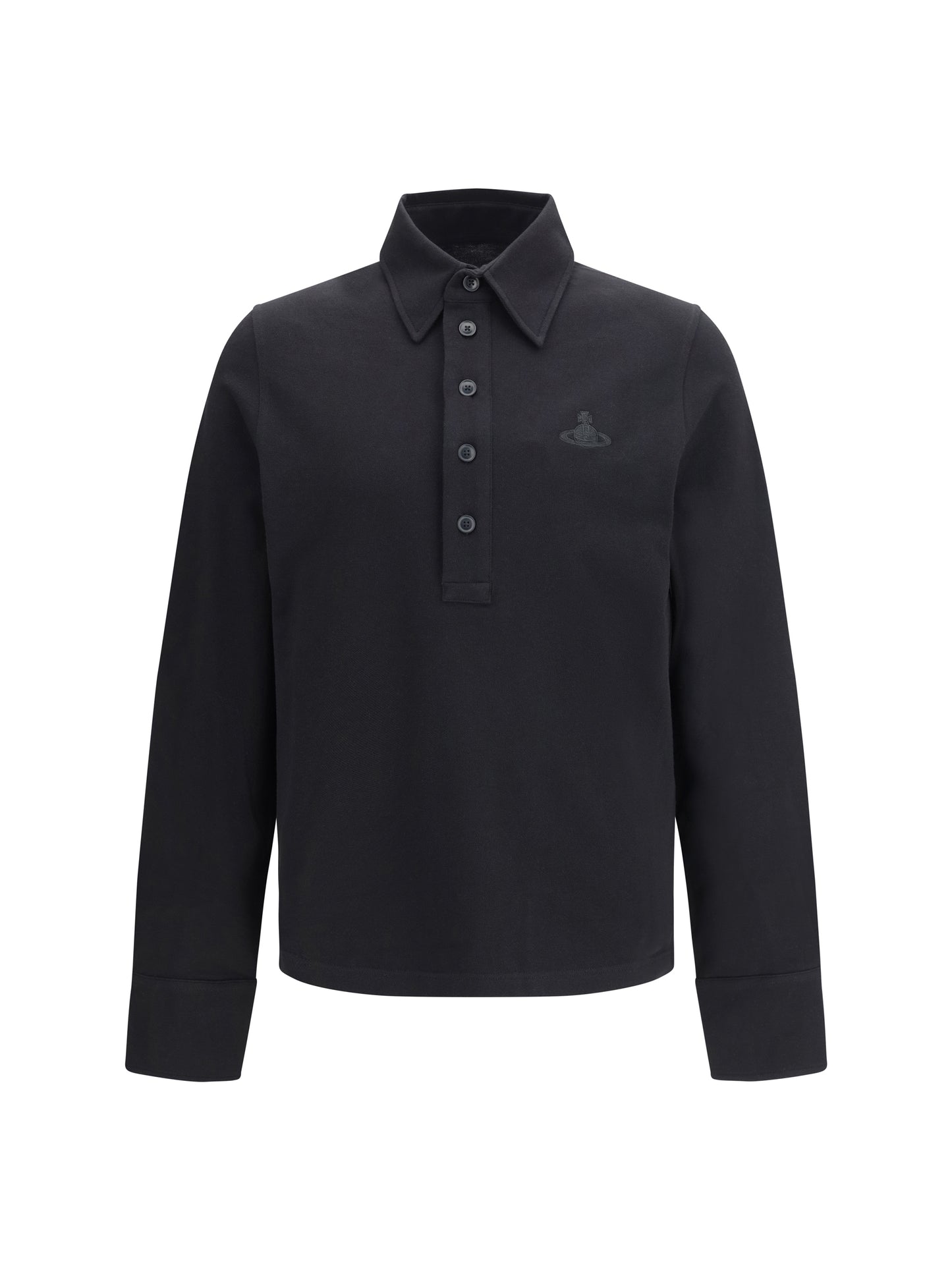 VIVIENNE WESTWOOD Polo in pure cotton piqué with long sleeves