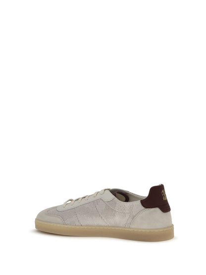 BRUNELLO CUCINELLI Cotton knit and leather Sneakers