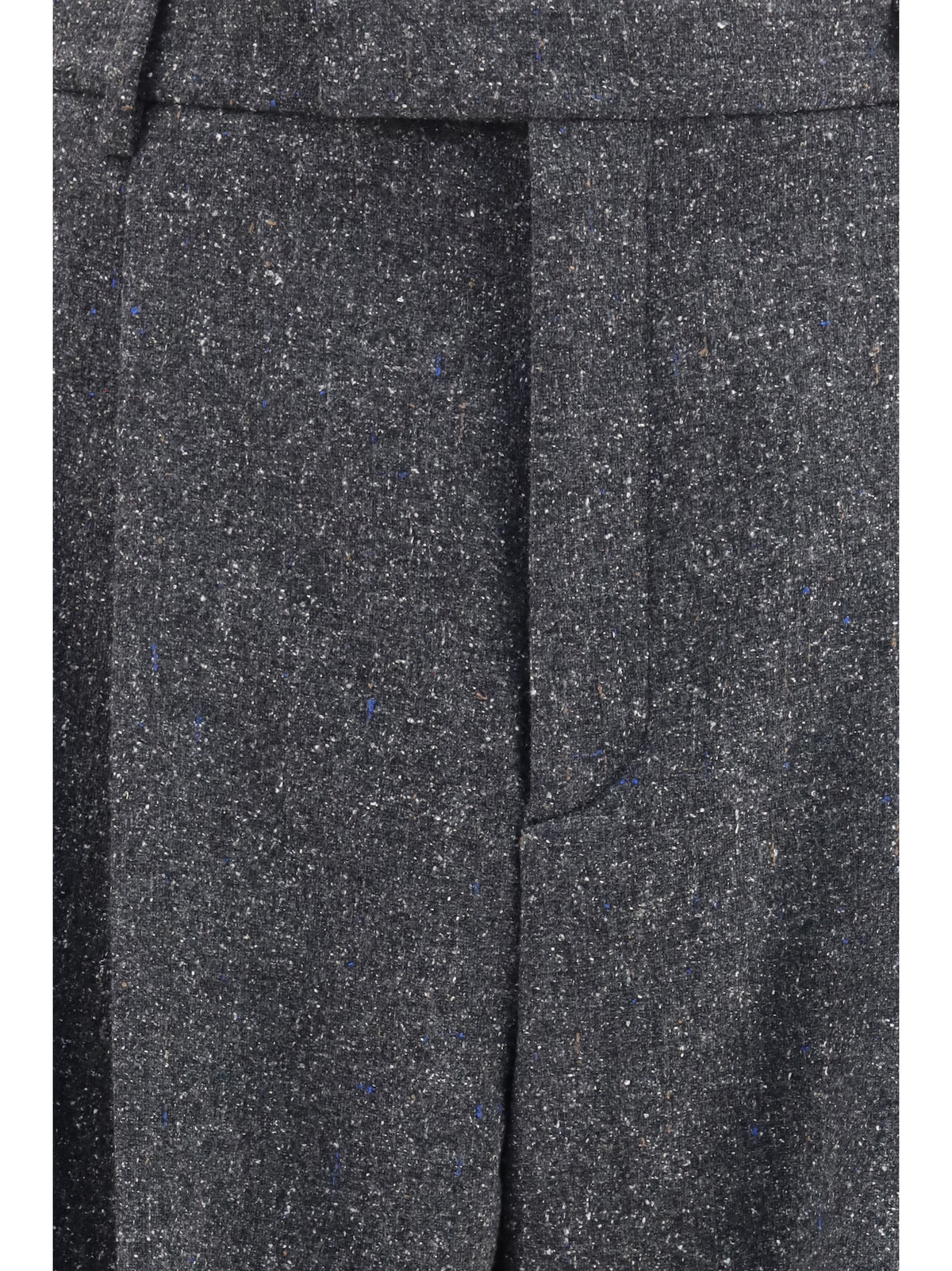 Valentino Tailored wool and silk-blend Pants - Grey Melange/White/Light Blue/Beige
