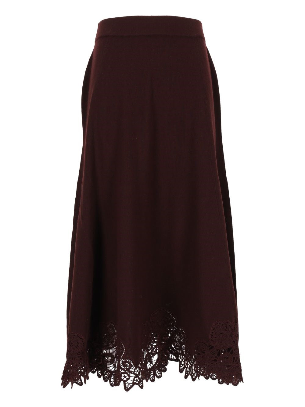 Zimmermann Valiant Wool And Lace Skirt - Brown