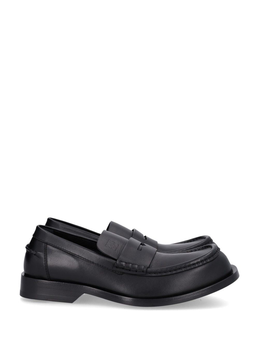 Loewe Bobine Moccasin In Shiny Calfskin - Black