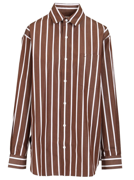 Matteau Classic Striped Shirt - Brown