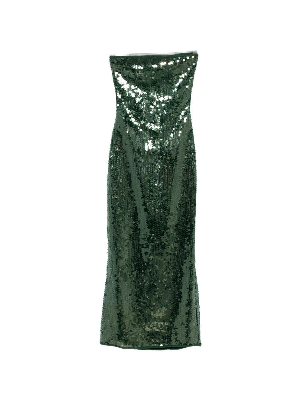 Oseree Sequin Midi Dress - Green