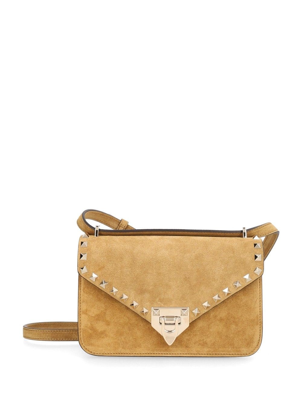 Valentino Garavani "Rockstud" Small Flap Bag - Beige