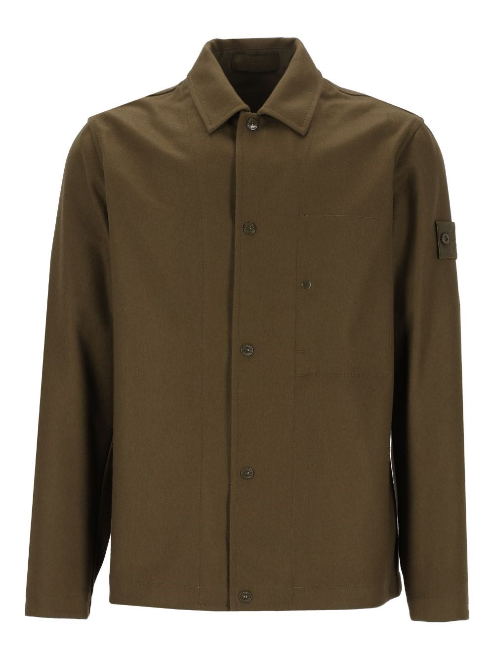 Stone Island Button-Up Overshirt - Green