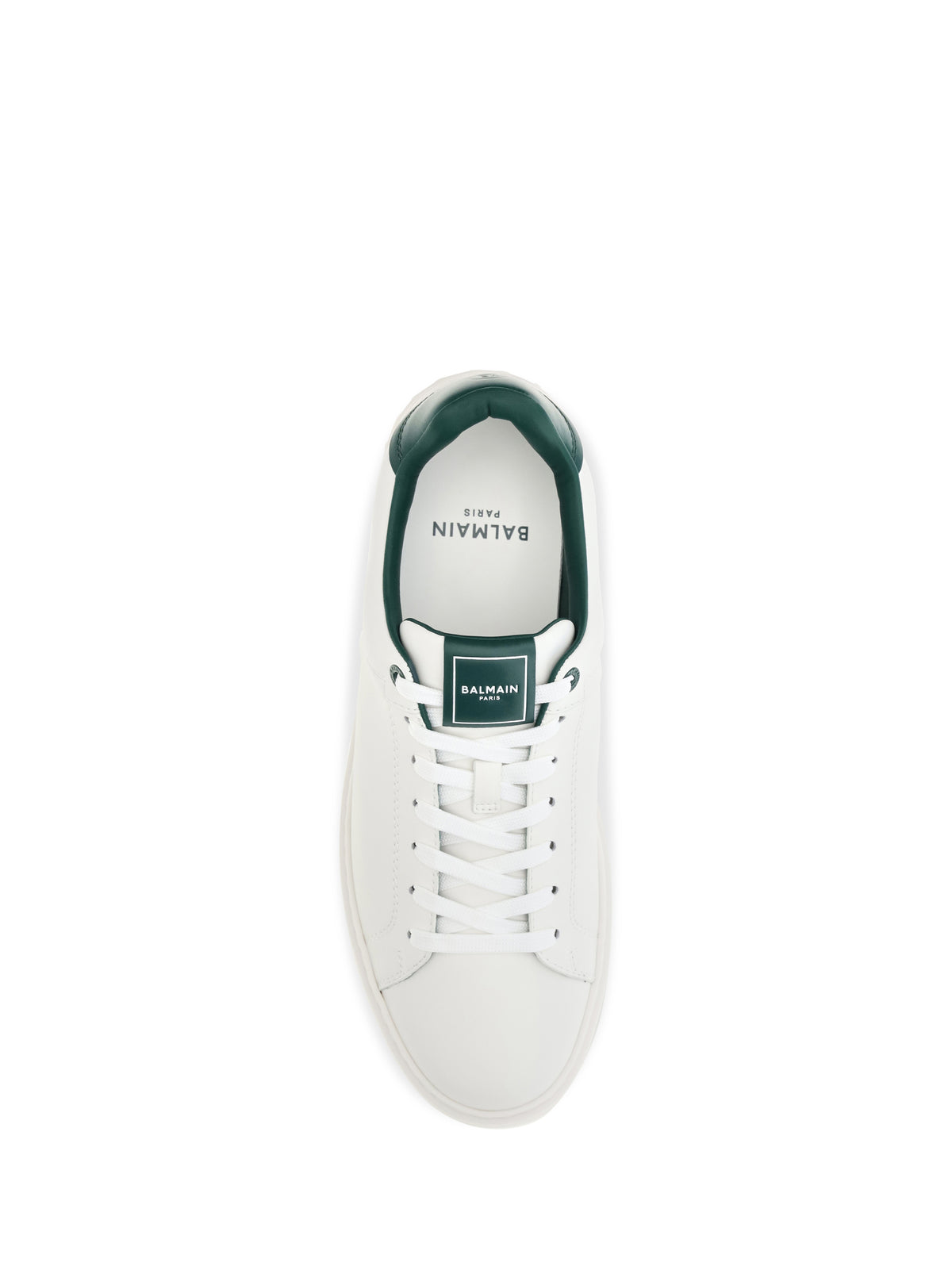 Balmain B-Court leather Sneakers - Blanc/Vert Bouteille