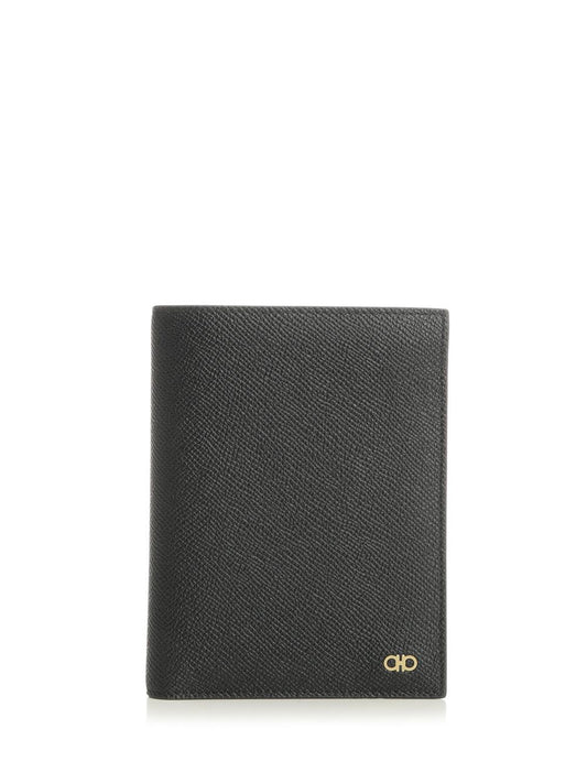 Ferragamo "Gancini" Passport Holder - Black
