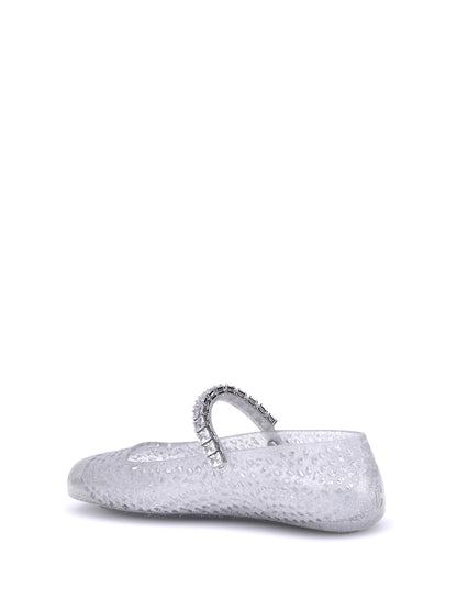 Jimmy Choo Jelly Ballerinas - Clear/Silver Mix/Crystal