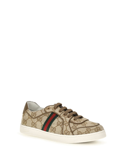 Gucci GG monogram Sneakers with Web detail for Boy - Vint.Sand/Cashew/Vrv