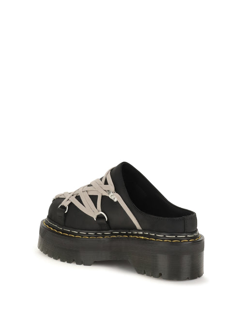 Rick Owens Quad Sole Megalace Mules - Black