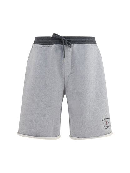 Brunello Cucinelli Cotton drawstring Shorts - Grigio+Piombo