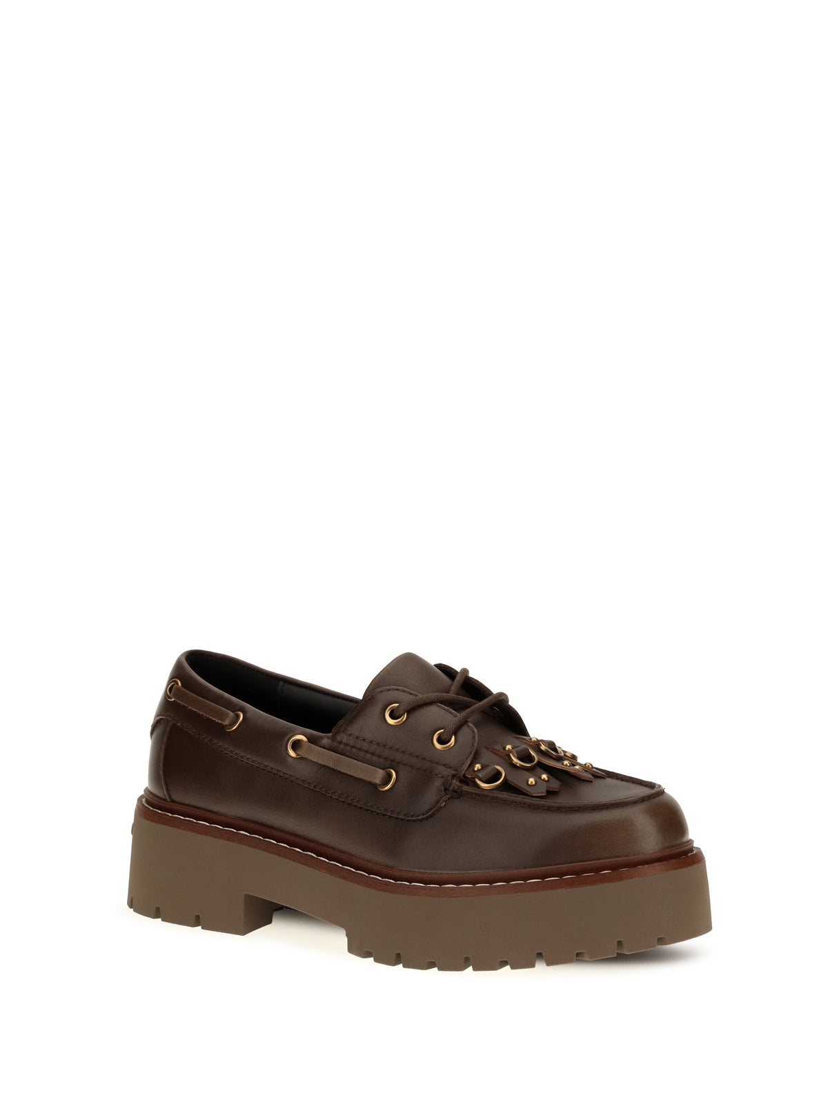 Pinko Margaret 01 brushed leather Loafers - Moro