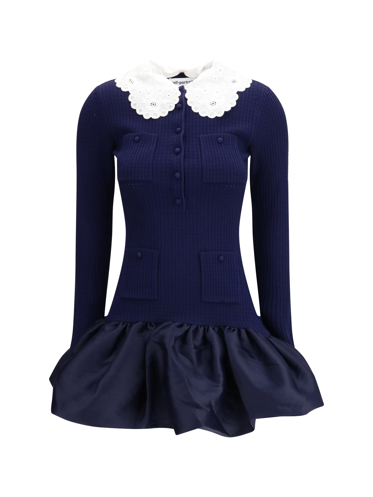 SELF-PORTRAIT Knit taffeta mini Dress