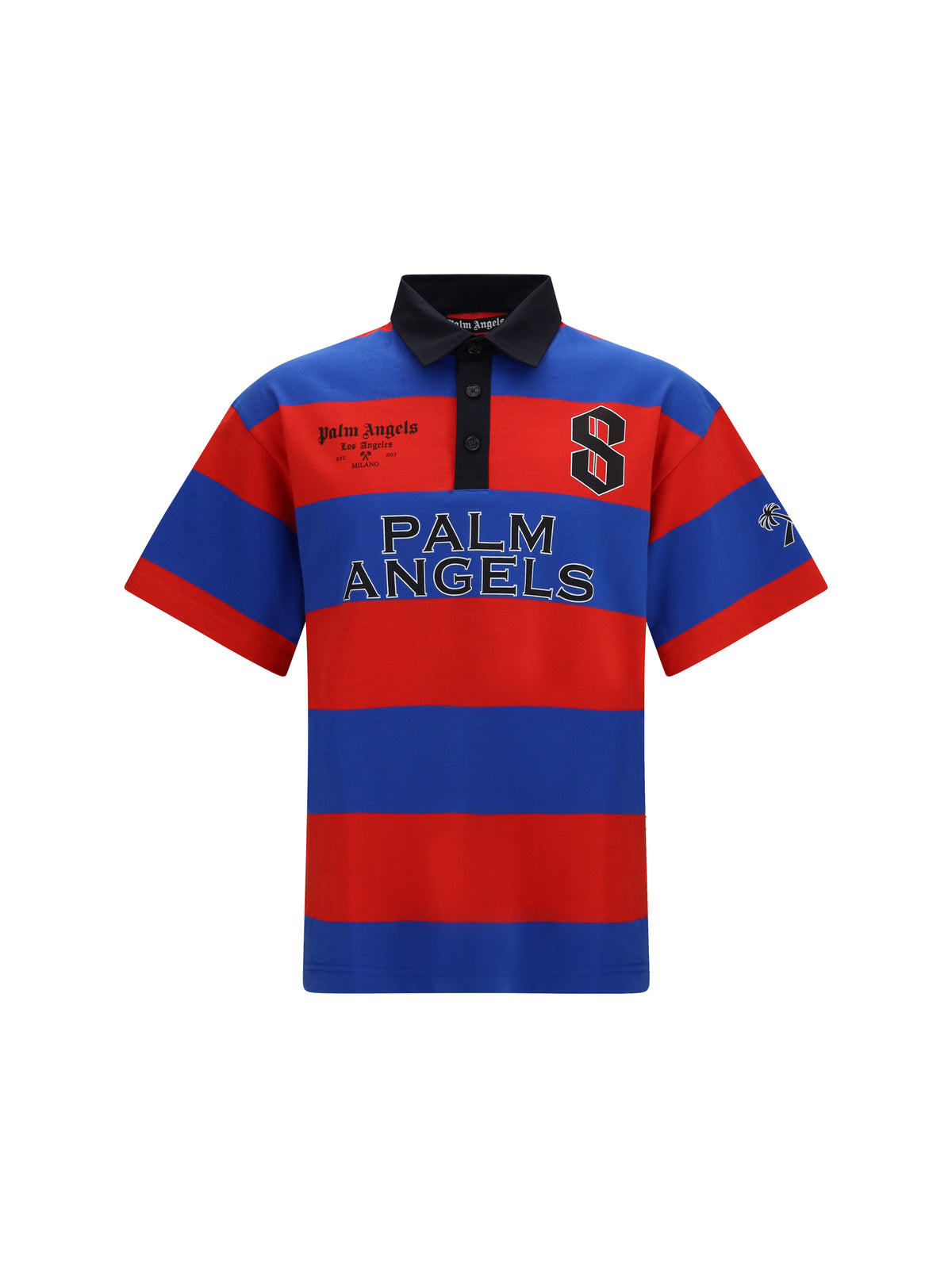 Palm Angels Palm sport stripes short-sleeve Polo - Red Black