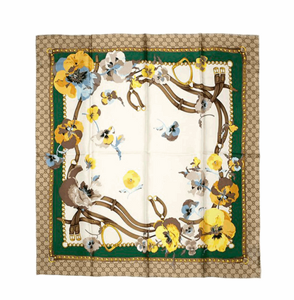 Gucci GG Floral Silk Scarf