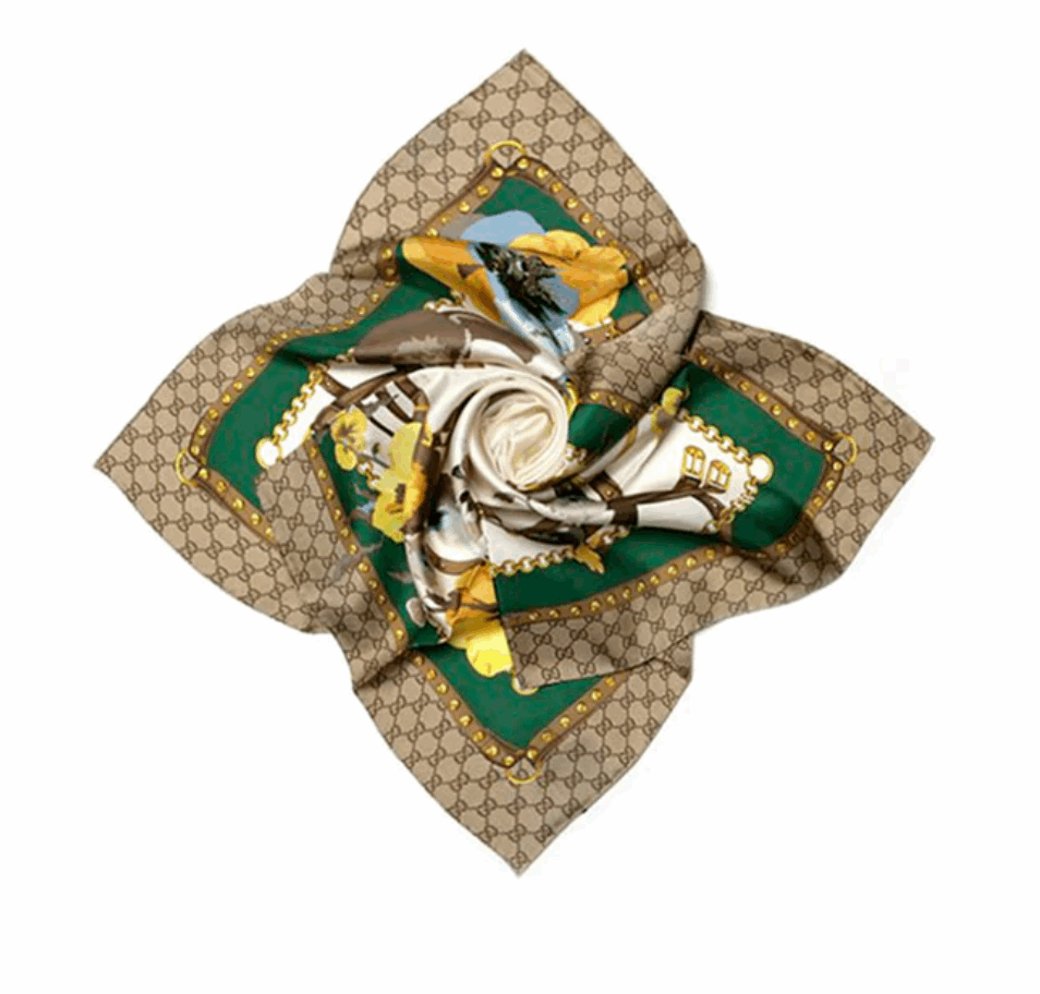 Gucci GG Floral Silk Scarf