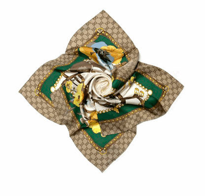 Gucci GG Floral Silk Scarf