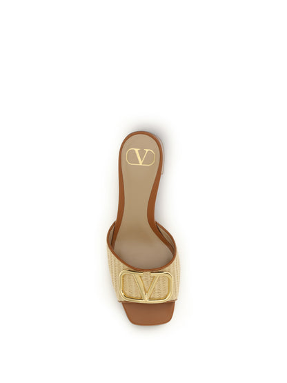 VALENTINO GARAVANI VLogo Signature raffia slide Sandals