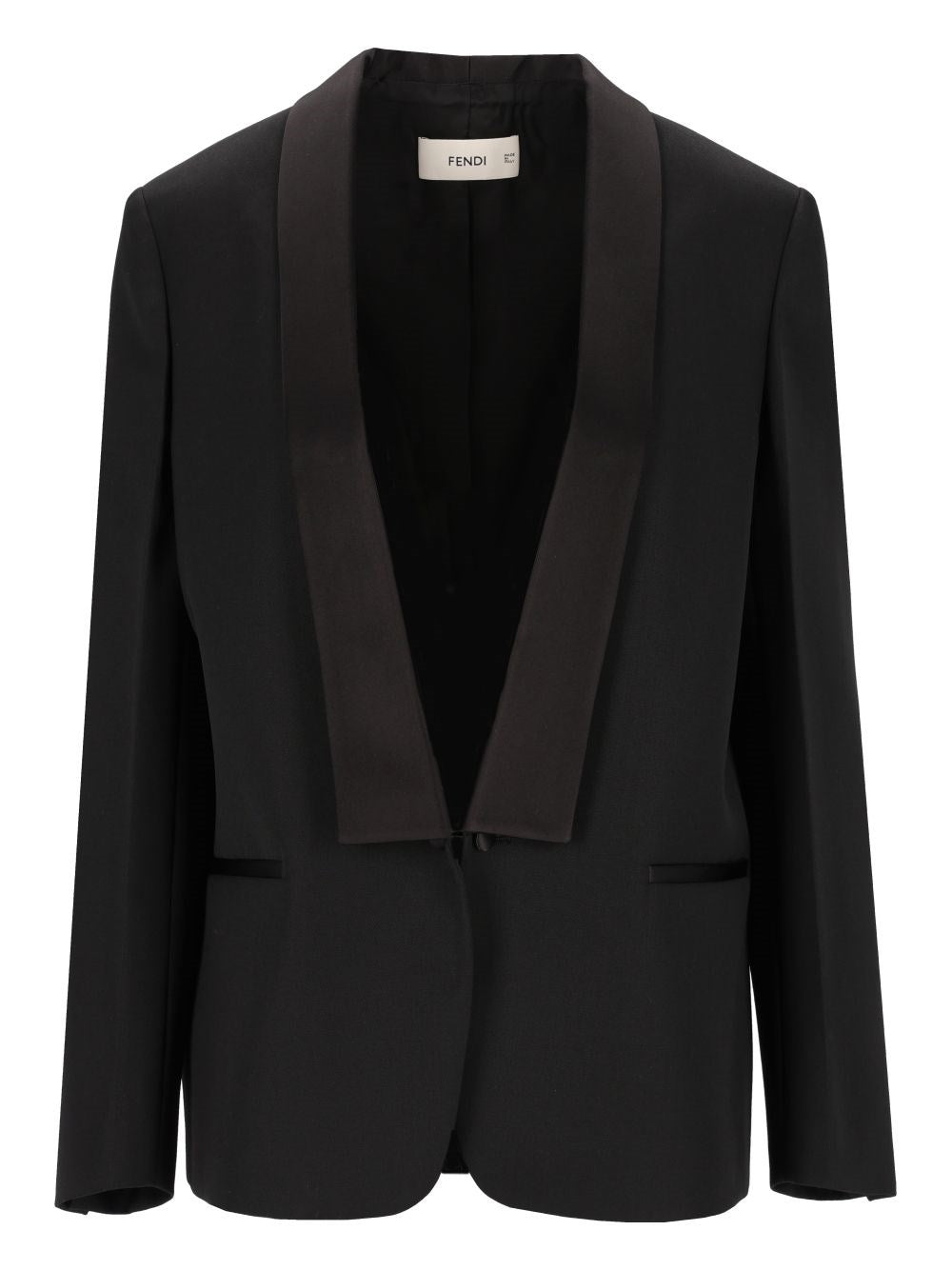 Fendi Blazer In Black Grain De Poudre
