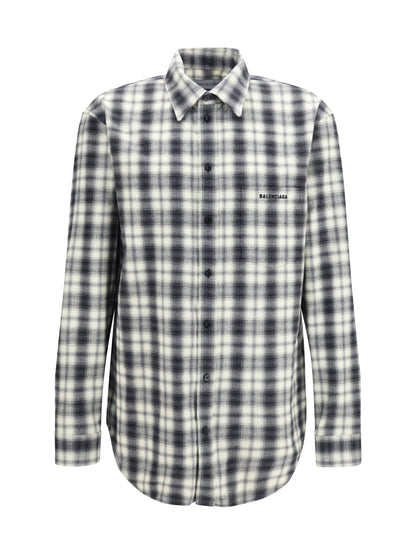 Balenciaga Checked cotton flannel Shirt - White/Black