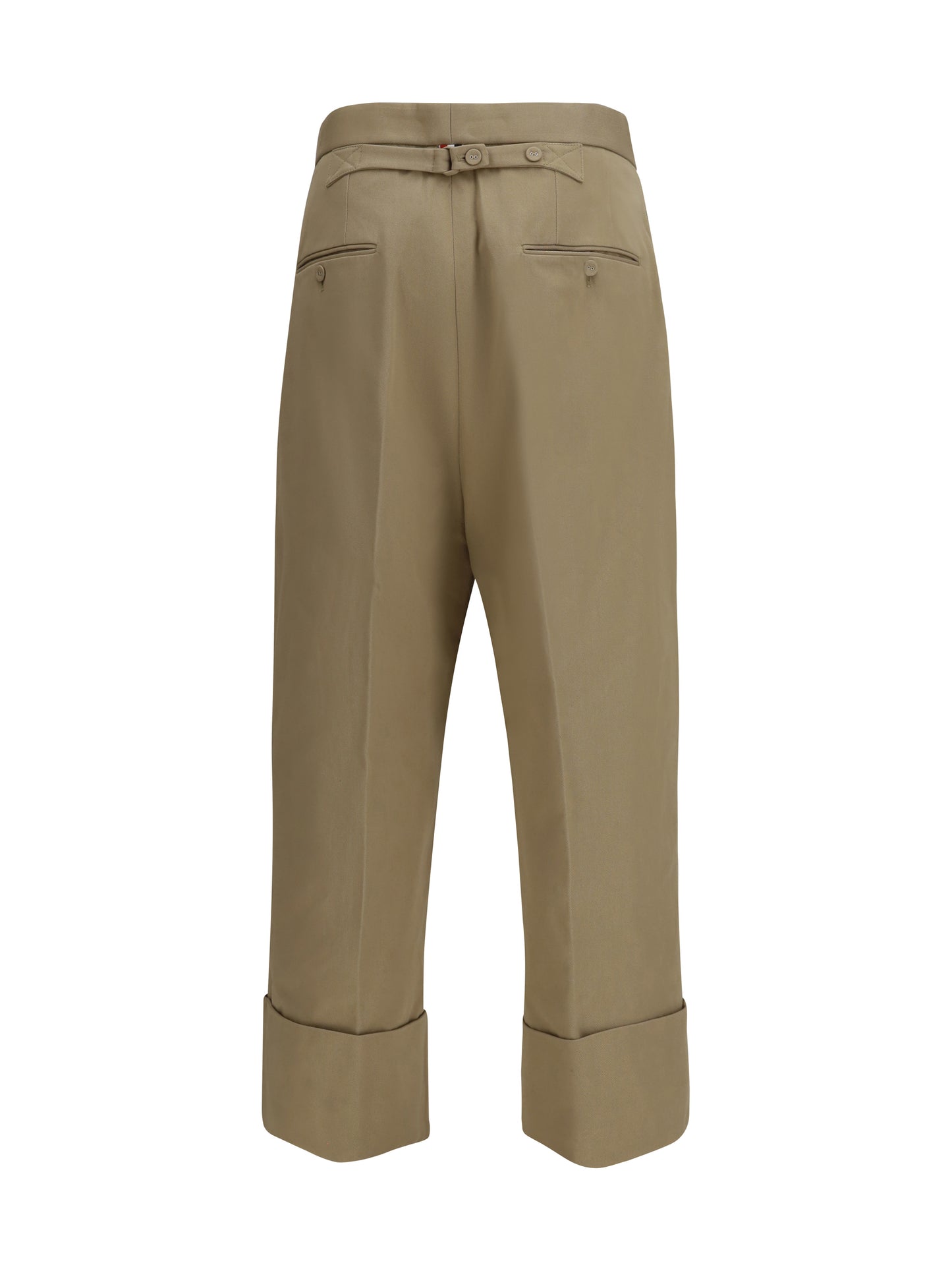 THOM BROWNE Cotton gabardine Pants with double pleats