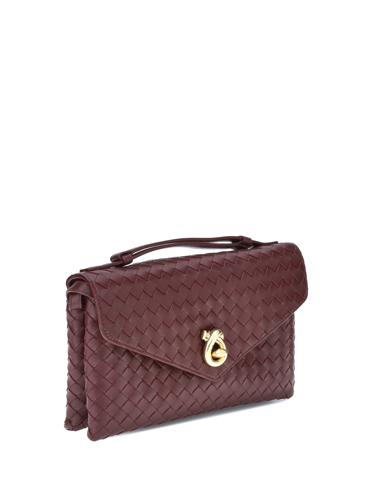 Bottega Veneta Knot Lock Shoulder Bag - Barolo-M Brass