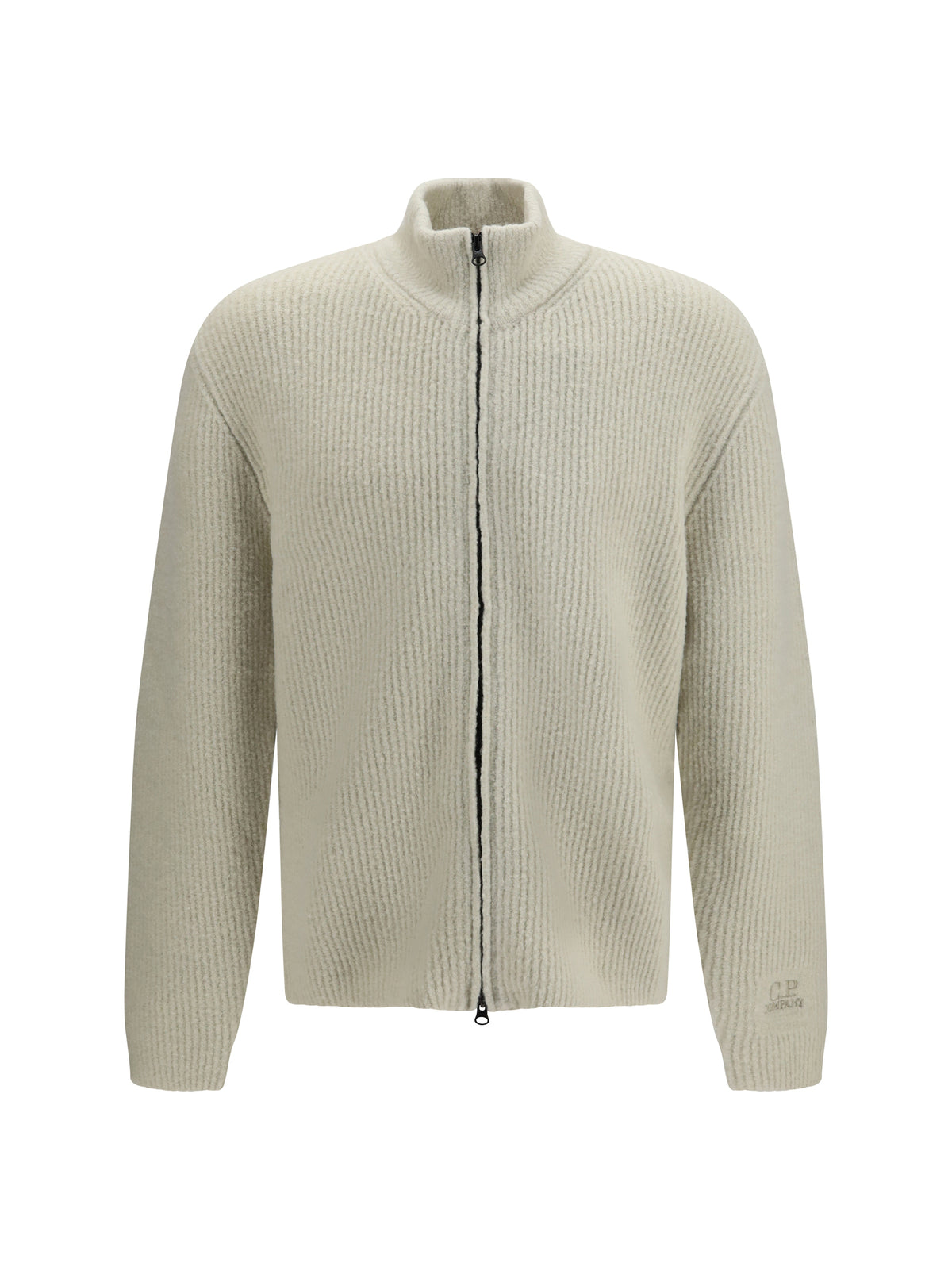 C.P. Company Felted bouclé yarn Cardigan - Silver Birch